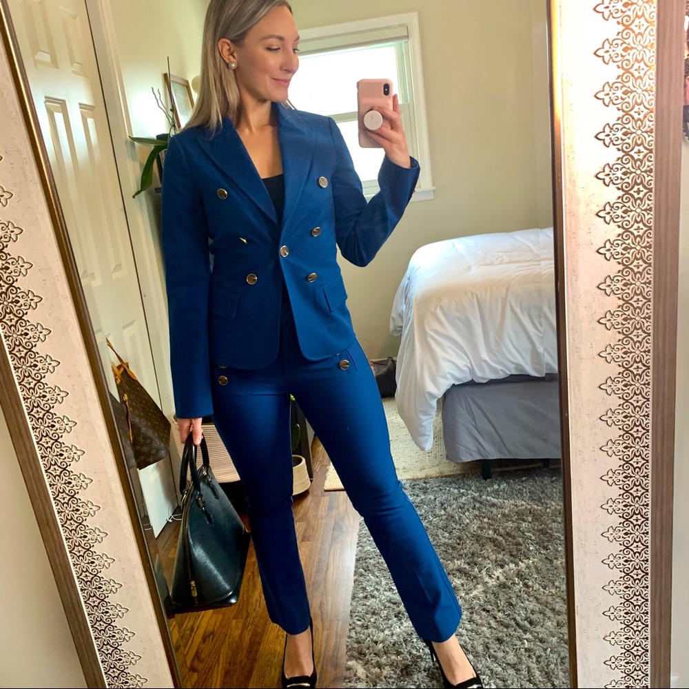 NWT Derek Lam 10 Crosby Indigo Blue Suit Set 2